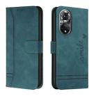 For Honor 50 Pro Retro Skin Feel TPU + PU Leather Phone Case(Dark Green) - 1