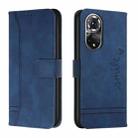 For Honor 50 Pro Retro Skin Feel TPU + PU Leather Phone Case(Blue) - 1