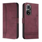 For Honor 50 Pro Retro Skin Feel TPU + PU Leather Phone Case(Wine Red) - 1