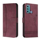 For Motorola Moto G Power Retro Skin Feel TPU + PU Leather Phone Case(Wine Red) - 1