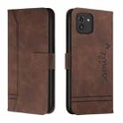 For Samsung Galaxy A03 164mm Retro Skin Feel TPU + PU Leather Phone Case(Coffee) - 1