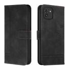 For Samsung Galaxy A03 166mm Retro Skin Feel TPU + PU Leather Phone Case(Black) - 1