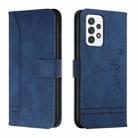 For Samsung Galaxy A33 5G Retro Skin Feel TPU + PU Leather Phone Case(Blue) - 1
