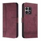 For OnePlus 10 Pro 5G Retro Skin Feel TPU + PU Leather Phone Case(Wine Red) - 1