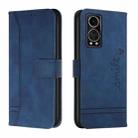 For ZTE Axon 30 Retro Skin Feel TPU + PU Leather Phone Case(Blue) - 1