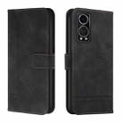 For ZTE Axon 30 Retro Skin Feel TPU + PU Leather Phone Case(Black) - 1