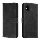 For ZTE Blade A31 Retro Skin Feel TPU + PU Leather Phone Case(Black) - 1