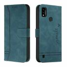For ZTE Blade A51 Retro Skin Feel TPU + PU Leather Phone Case(Dark Green) - 1