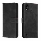 For ZTE Blade A51 Retro Skin Feel TPU + PU Leather Phone Case(Black) - 1