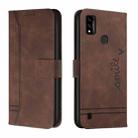 For ZTE Blade A51 Retro Skin Feel TPU + PU Leather Phone Case(Coffee) - 1