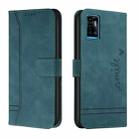 For ZTE Blade A71 Retro Skin Feel TPU + PU Leather Phone Case(Dark Green) - 1