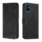 For ZTE Blade A71 Retro Skin Feel TPU + PU Leather Phone Case(Black) - 1