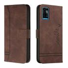 For ZTE Blade A71 Retro Skin Feel TPU + PU Leather Phone Case(Coffee) - 1