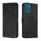 For ZTE Blade V30 Vita Retro Skin Feel TPU + PU Leather Phone Case(Black) - 1