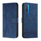 For TCL 20 5G Retro Skin Feel TPU + PU Leather Phone Case(Blue) - 1