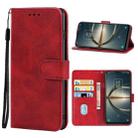 Leather Phone Case For TCL 30 V 5G(Red) - 1