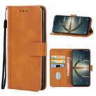 Leather Phone Case For TCL 30 V 5G(Brown) - 1