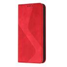 For Google Pixel 6a Skin Feel Magnetic S-type Leather Phone Case(Red) - 2