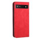 For Google Pixel 6a Skin Feel Magnetic S-type Leather Phone Case(Red) - 3