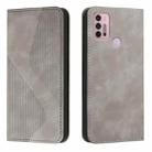 For Motorola Moto G Power 2022 Skin Feel Magnetic S-type Leather Phone Case(Grey) - 1