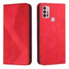 For Motorola Moto G Power 2022 Skin Feel Magnetic S-type Leather Phone Case(Red) - 1