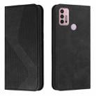 For Motorola Moto G31 / G41 Skin Feel Magnetic S-type Leather Phone Case(Black) - 1