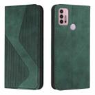 For Motorola Moto G31 / G41 Skin Feel Magnetic S-type Leather Phone Case(Green) - 1