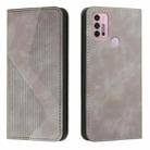 For Motorola Moto G31 / G41 Skin Feel Magnetic S-type Leather Phone Case(Grey) - 1