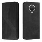 For Nokia G10 / G20 / G30 Skin Feel Magnetic S-type Leather Phone Case(Black) - 1