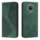 For Nokia G10 / G20 / G30 Skin Feel Magnetic S-type Leather Phone Case(Green) - 1