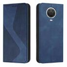 For Nokia G10 / G20 / G30 Skin Feel Magnetic S-type Leather Phone Case(Blue) - 1