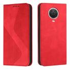 For Nokia G10 / G20 / G30 Skin Feel Magnetic S-type Leather Phone Case(Red) - 1