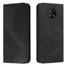 For Nokia G50 Skin Feel Magnetic S-type Leather Phone Case(Black) - 1