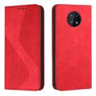 For Nokia G50 Skin Feel Magnetic S-type Leather Phone Case(Red) - 1
