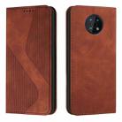 For Nokia G50 Skin Feel Magnetic S-type Leather Phone Case(Brown) - 1