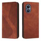 For OnePlus Nord 20 5G Skin Feel Magnetic S-type Leather Phone Case(Brown) - 1