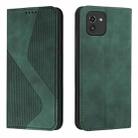 For Samsung Galaxy A03 166mm Skin Feel Magnetic S-type Leather Phone Case(Green) - 1