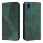 For Samsung Galaxy A03 Core Skin Feel Magnetic S-type Leather Phone Case(Green) - 1