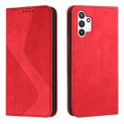 For Samsung Galaxy A13 4G Skin Feel Magnetic S-type Leather Phone Case(Red) - 1