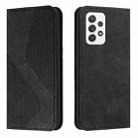 For Samsung Galaxy A53 5G Skin Feel Magnetic S-type Leather Phone Case(Black) - 1