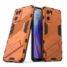 For OPPO Reno7 SE 5G Punk Armor 2 in 1 PC + TPU Shockproof Phone Case with Invisible Holder(Orange) - 1