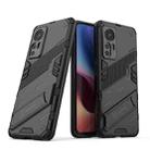 For Xiaomi Mi 12 Punk Armor 2 in 1 PC + TPU Shockproof Phone Case with Invisible Holder(Black) - 1