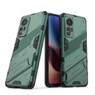 For Xiaomi Mi 12 Punk Armor 2 in 1 PC + TPU Shockproof Phone Case with Invisible Holder(Green) - 1