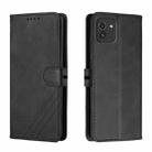 For Samsung Galaxy A03 164mm Version Cow Texture Leather Phone Case(Black) - 1