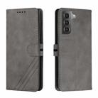 For Samsung Galaxy S22+ 5G Cow Texture Leather Phone Case(Grey) - 1