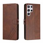 For Samsung Galaxy S22 Ultra 5G Cow Texture Leather Phone Case(Brown) - 1
