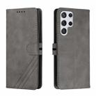For Samsung Galaxy S22 Ultra 5G Cow Texture Leather Phone Case(Grey) - 1