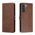 For Samsung Galaxy S22 5G Cow Texture Leather Phone Case(Brown) - 1