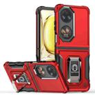 For Huawei P50 Pocket Ring Holder Non-slip Armor Phone Case(Red) - 1
