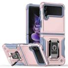 For Samsung Galaxy Z Flip3 5G Ring Holder Non-slip Armor Phone Case(Rose Gold) - 1
